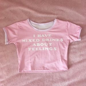 Mixed drink ringer crop top